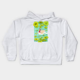 Girl on a paper boat Kids Hoodie